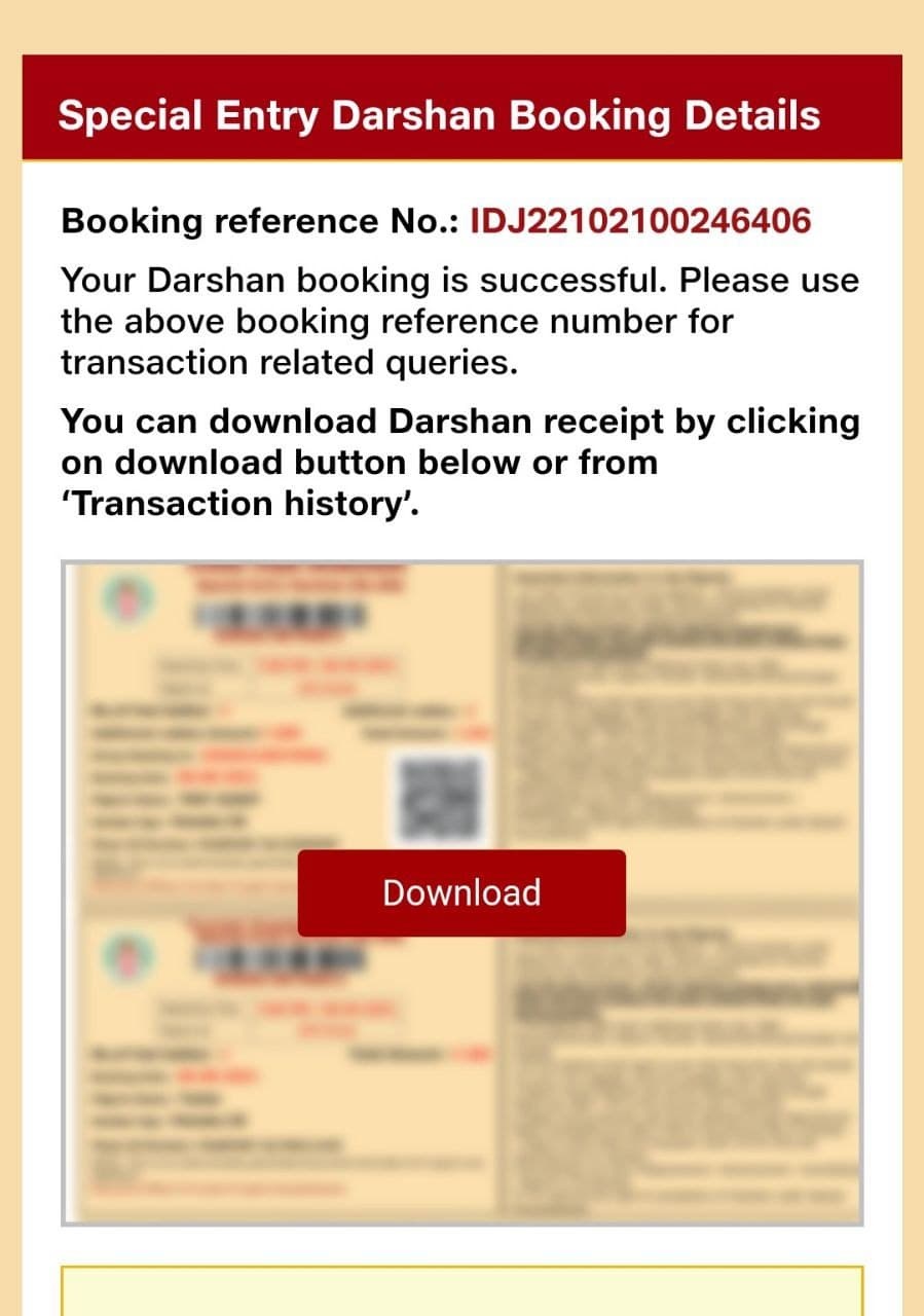 Download TTD Tickets By Reference Number